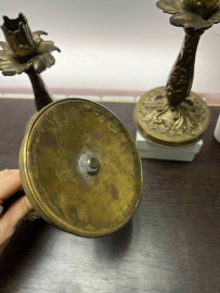 Подсвечник, латунь, Мценский з-д, винтаж, СССР, цена за 1шт. Картинка 4