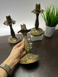 Подсвечник, латунь, Мценский з-д, винтаж, СССР, цена за 1шт. Картинка 5