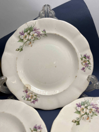 Набор тарелок Фабрики им.М.И.Калинина 1927-1928гг. Фаянс, цветочная деколь, позолота. Цена за 3шт. Картинка 2