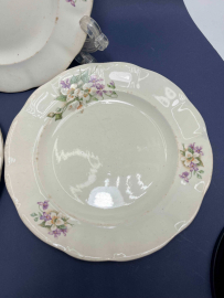 Набор тарелок Фабрики им.М.И.Калинина 1927-1928гг. Фаянс, цветочная деколь, позолота. Цена за 3шт. Картинка 4