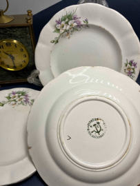 Набор тарелок Фабрики им.М.И.Калинина 1927-1928гг. Фаянс, цветочная деколь, позолота. Цена за 3шт. Картинка 5