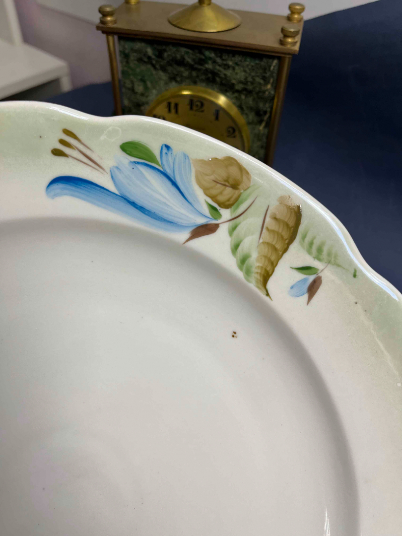 Сервировочное блюдо с ручками. Фарфор с ручной надглазурной росписью. Барановский ФЗ 1973-83гг. СССР. Картинка 2