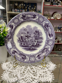 Тарелка сервировочная Европа, патент. Фаянс, подглазурная деколь.