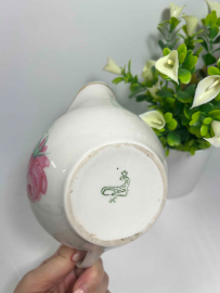 Молочник широкий с деколью из нежной розы. Богдановичский ФЗ 1973-1991гг. Фарфор, золото. Винтаж. Картинка 3