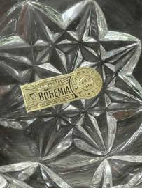 Пепельница Богемия, Чехословакия. Хрусталь ручной обработки. Этикетка. Винтаж. Картинка 3