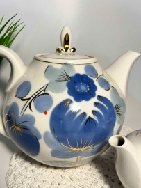 Набор чайников: доливочный и заварочный Городницкий ФЗ 1970-80гг форма Крыжановские, рос Е.З.Рудич. Картинка 2