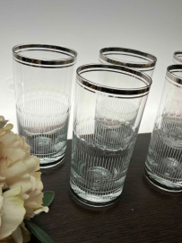 Стаканы из стекла с тяжелым дном, дизайн серебряного цвета. Богемия, Чехословакия. Цена за 5шт