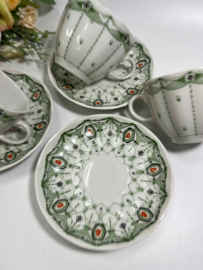 Кофейная пара "Паутинка" в зеленом цвете. ЛФЗ 1970х гг ав. Н.Л.Павлова, форма Тюльпан С.Е.Яковлева.. Картинка 3