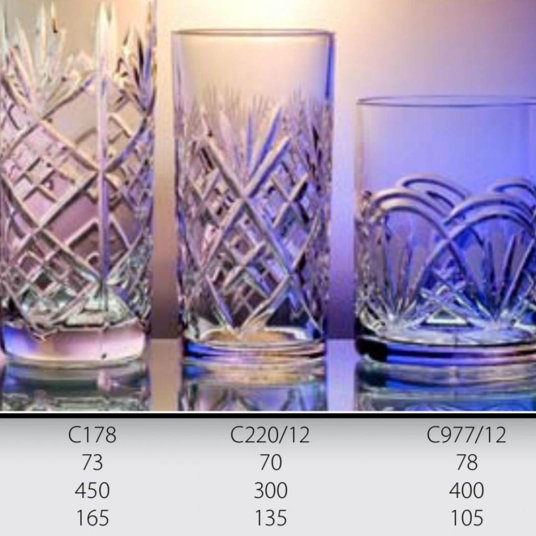 Высокие стаканы Дятьковский ХЗ, хрусталь с алмазной гранью, 300мл, этикетки, каталог. Цена за 6шт. Картинка 5