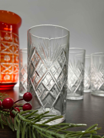 Высокие стаканы Дятьковский ХЗ, хрусталь с алмазной гранью, 300мл, этикетки, каталог. Цена за 6шт. Картинка 2