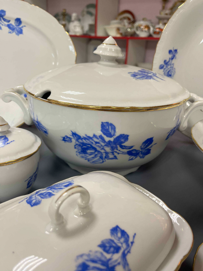 Столовый сервиз на 6персон. Чехословакия. Фарфор с деколью, позолотой. Цена за 26пр. Картинка 6