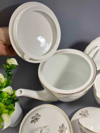 Сервиз чайный Epiag Чехословакия, клеймо после 1946г. Тонкий фарфор с позолотой. Винтаж.Цена за 14пр. Картинка 5