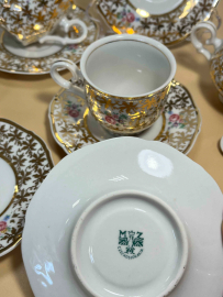 Часть кофейного сервиза, Moritz Zdekauer Чехословакия. Фарфор, деколь, золото. Цена за 11пр. Картинка 6