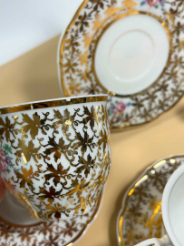 Часть кофейного сервиза, Moritz Zdekauer Чехословакия. Фарфор, деколь, золото. Цена за 11пр. Картинка 7