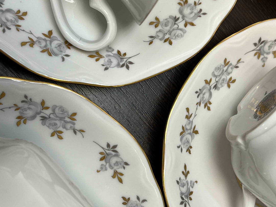 Чайный сервиз на 6 персон. Богемия, Чехословакия. Фарфор с деколью и золотом. Цена за 27пр. Картинка 8