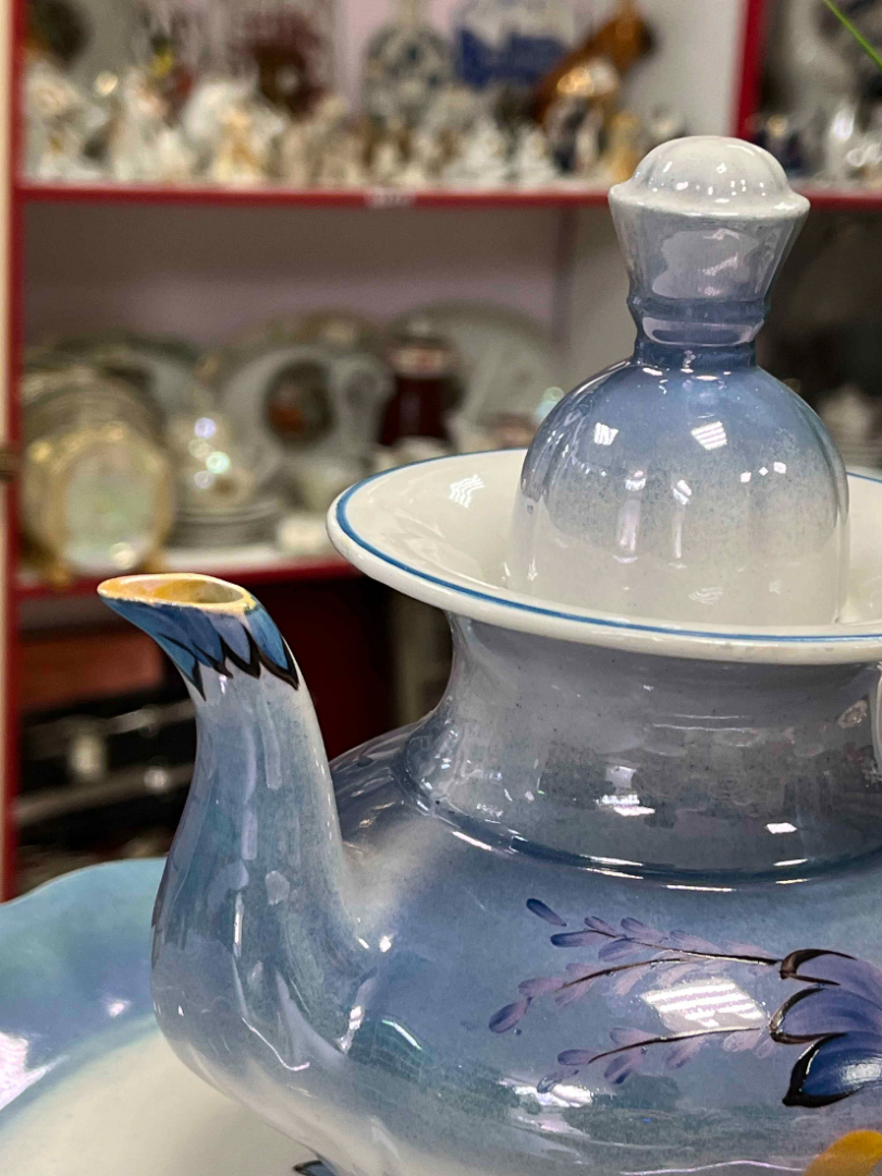 Набор для кофе на подносе. Коростенский ФЗ 1962-72гг. Тонкий фарфор, руч.роспись.  Цена за 8пр. Картинка 5