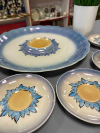 Набор для кофе на подносе. Коростенский ФЗ 1962-72гг. Тонкий фарфор, руч.роспись.  Цена за 8пр. Картинка 11