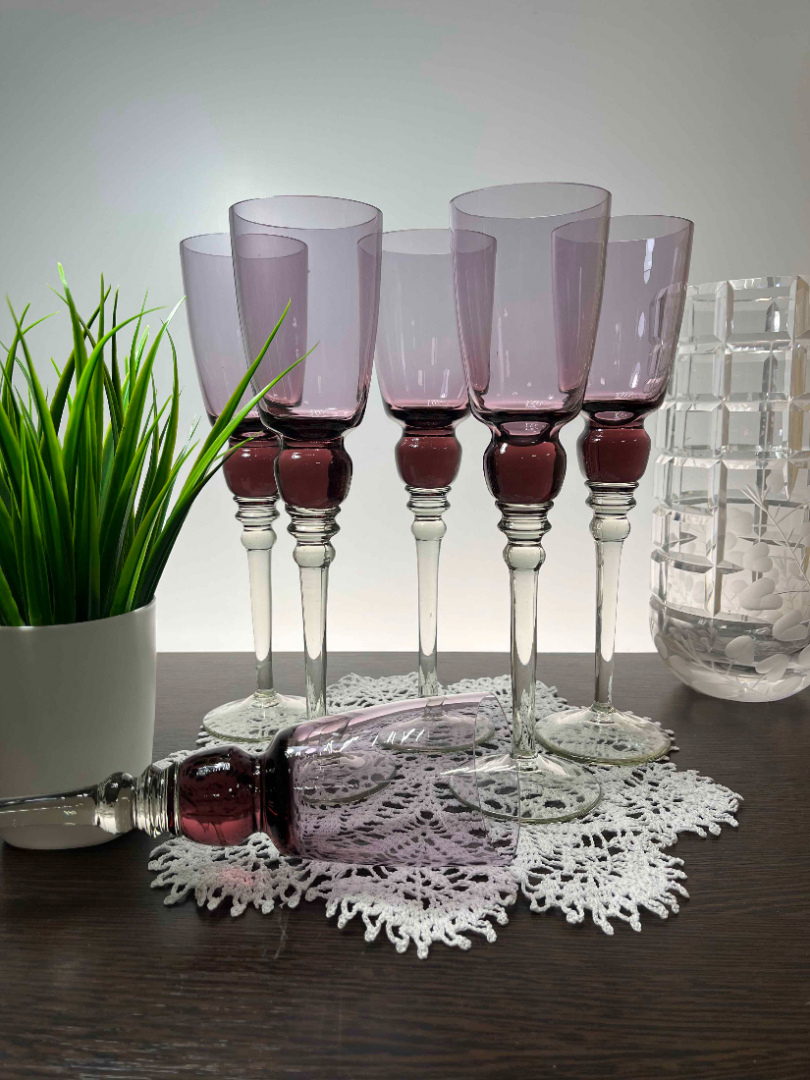 Бокалы из цветного стекла, Стрыйский СЗ ав.Г.Паломар, 250мл. Цена за 6шт. Картинка 1