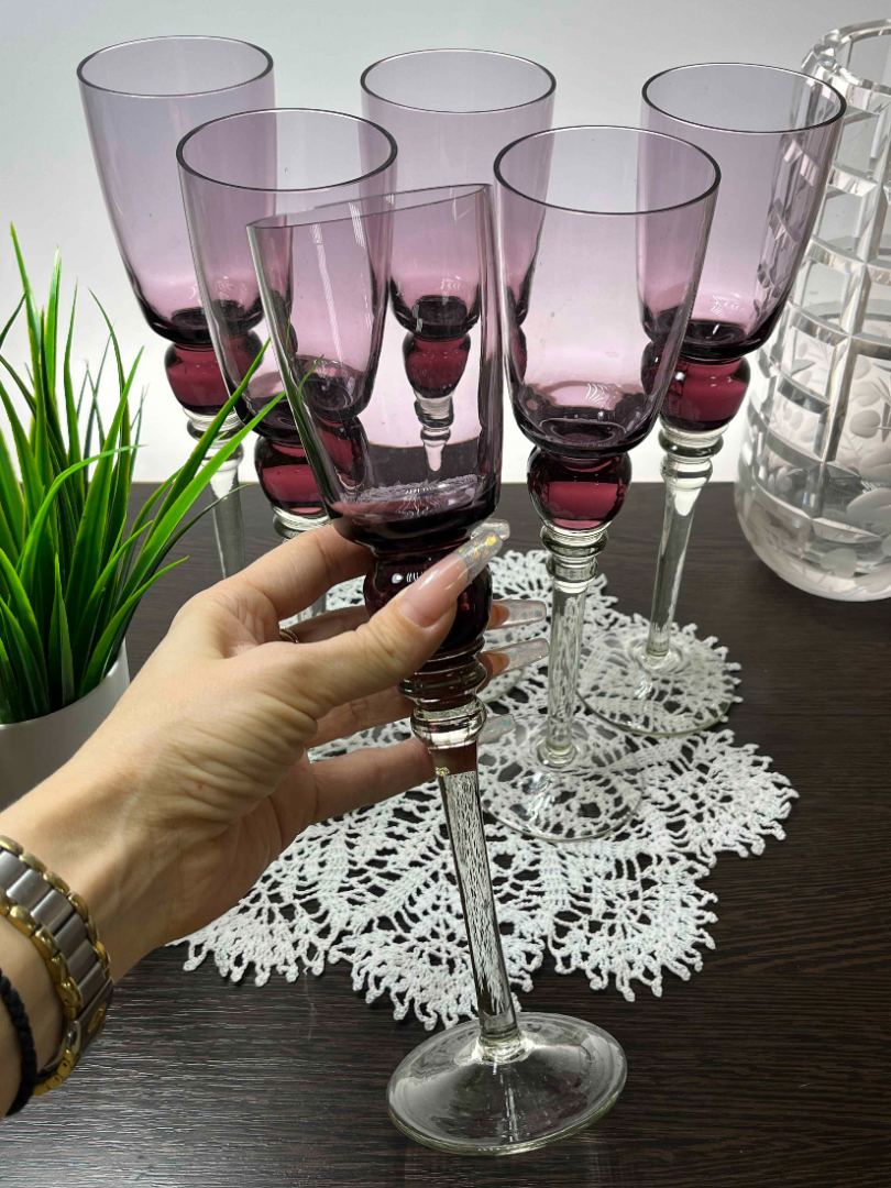 Бокалы из цветного стекла, Стрыйский СЗ ав.Г.Паломар, 250мл. Цена за 6шт. Картинка 4