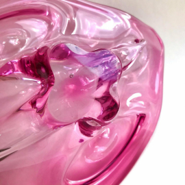 Ваза Чехословакии Josef Hospodka для Ghribska glassworks, цветное стекло, гутная техника, винтаж. Картинка 5