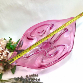 Ваза Чехословакии Josef Hospodka для Ghribska glassworks, цветное стекло, гутная техника, винтаж. Картинка 6
