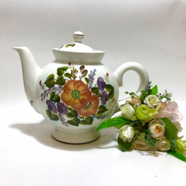 Доливной чайник, Семикаракорская керамика, винтаж, СССР. Картинка 2