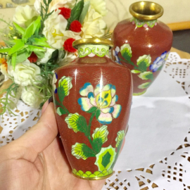 Ваза Китай 50х гг, техника клуазоне, винтаж, деформация. Картинка 2