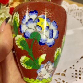 Ваза Китай 50х гг, техника клуазоне, винтаж, деформация. Картинка 3