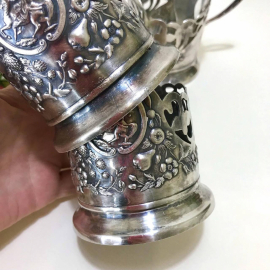 Подстаканник "памятник Богдану Хмельницкому" Киевский з-д им.Дзержинского. Мнц с серебрением 1950гг. Картинка 7