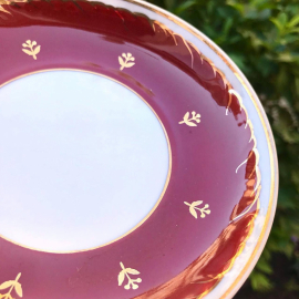 Блюдце Вербилки 1951-54гг. Фарфор, крытье, позолота. Винтаж, СССР. Картинка 2