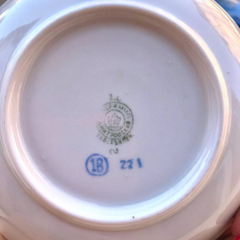 Блюдце Вербилки 1951-54гг. Фарфор, крытье, позолота. Винтаж, СССР. Картинка 3