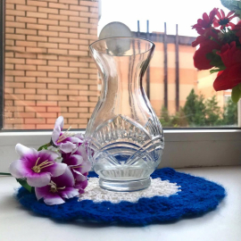 Ваза - подбукетник. Хрусталь с алмазной гранью, классической формы, винтаж, СССР