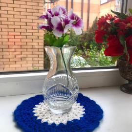 Ваза - подбукетник. Хрусталь с алмазной гранью, классической формы, винтаж, СССР. Картинка 2