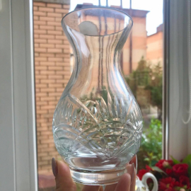 Ваза - подбукетник. Хрусталь с алмазной гранью, классической формы, винтаж, СССР. Картинка 5