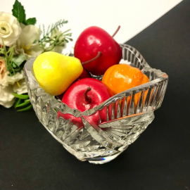 Миниатюрная вазочка для сервировки, хрусталь, алмазная грань, винтаж, СССР. Картинка 2