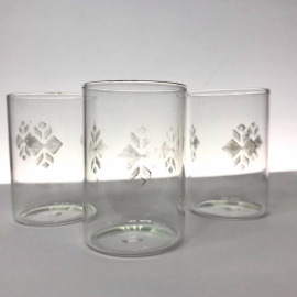 Стопки из тонкого стекла с деколью, 50мл, винтаж, СССР. Цена за 6шт. Картинка 1