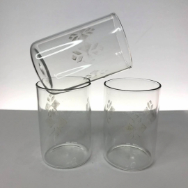 Стопки из тонкого стекла с деколью, 50мл, винтаж, СССР. Цена за 6шт. Картинка 3