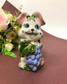 Поильник/бюветница "Зайчик", фарфор Кисловодского з-да Россия, именная надпись