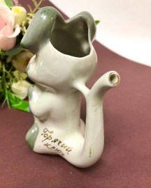 Поильник/бюветница "Зайчик", фарфор Кисловодского з-да Россия, именная надпись. Картинка 4