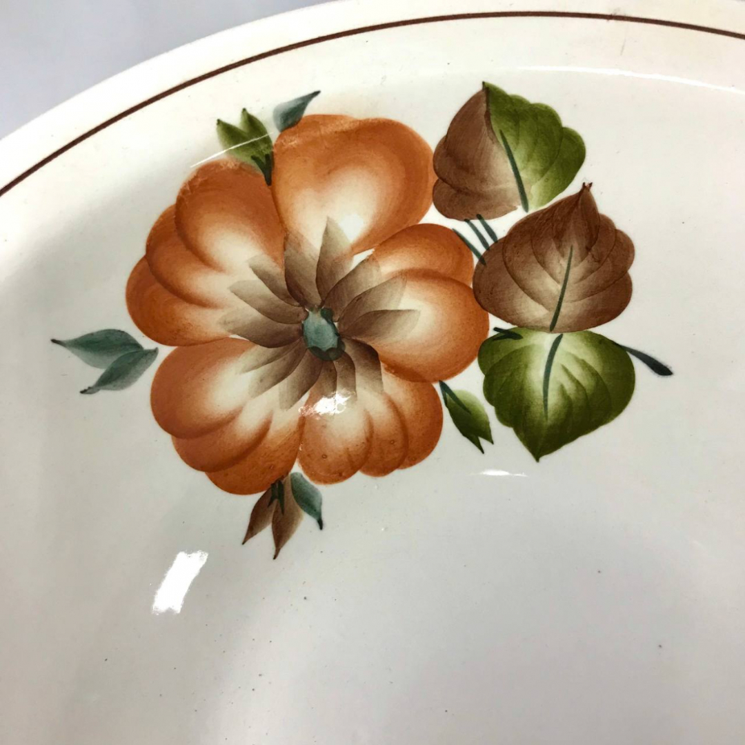 Набор пиал и салатника, ФФЗ Чайка, знак качества СССР, фаянс с росписью, винтаж, СССР. Цена за 7пр. Картинка 3