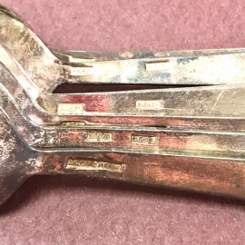 Кофейные ложки. МНЦ с серебрением и эмалью. Ленинградская ЮФ "Русские самоцветы". Винтаж. Цена за 6. Картинка 5