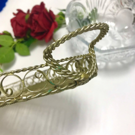 Хлебница с двумя ручками, скань, ручная работа, винтаж, СССР. Картинка 3
