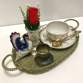 Хлебница с двумя ручками, скань, ручная работа, винтаж, СССР. Картинка 4