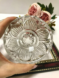 Солонка/розетка для сервировки. Хрусталь с глубоким рельефом. Винтаж, СССР. Цена за 1шт. Картинка 3