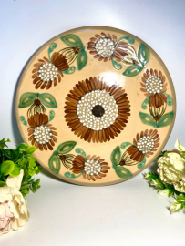 Коллекционная настенная тарелка Львовская ЛСФ 1960-70гг. Керамика с ручной росписью. Винтаж, СССР