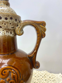 Куманец - графин, обливная керамика. Родная крышка. Винтаж, СССР. Картинка 6