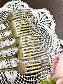 Вилки столовые "Серебряная роза" з-д Кольчугино. Мнц с серебрением и золочением. Потертость Цена за6. Картинка 4