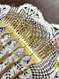 Вилки столовые "Серебряная роза" з-д Кольчугино. Мнц с серебрением и золочением. Потертость Цена за6. Картинка 6