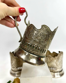 Подстаканник "Советский космос". мнц с серебрением. Каталог! Винтаж, СССР. Картинка 3