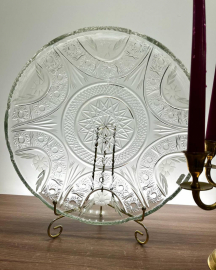 Большое блюдо для сервировки, хрусталь с ручной работой, винтаж, СССР. Картинка 2